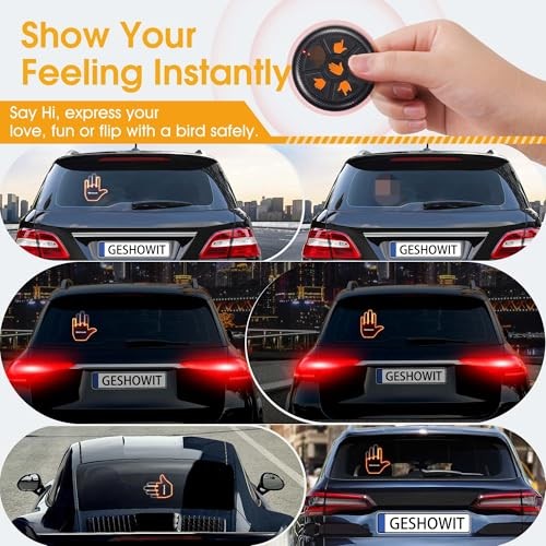 Geshowit LED Finger Light for Car with Remote, LED Hand Gesture 6 Gestures