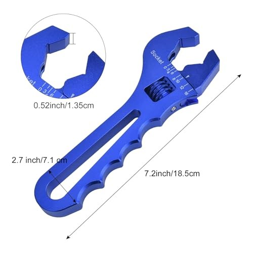 AN Hose Fitting Adjustable Wrench Spanner Lightweight Adjustable 3AN-16AN Blue