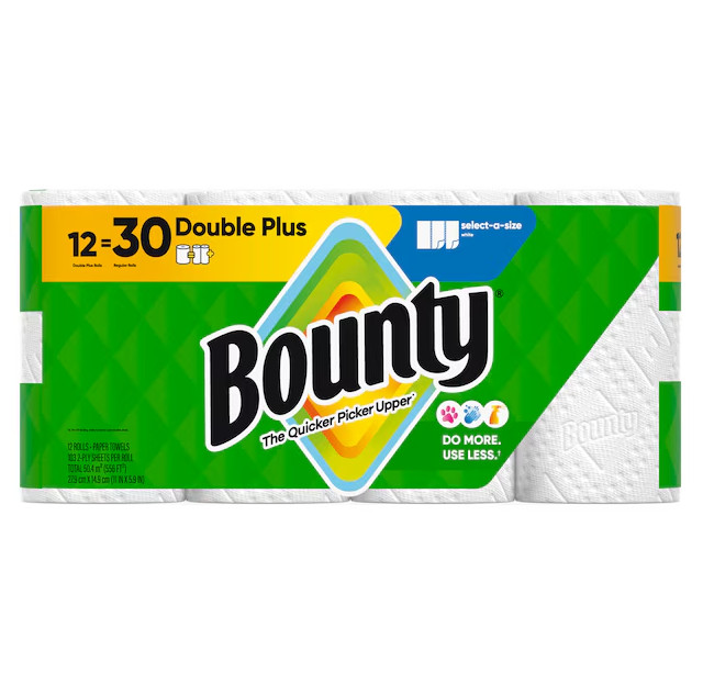Bounty Double Plus 12 -Count Select-a-size Paper Towels