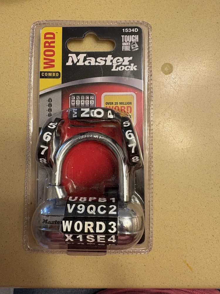MASTER LOCK PADLOCK**WORD COMBO**1534D**NIP