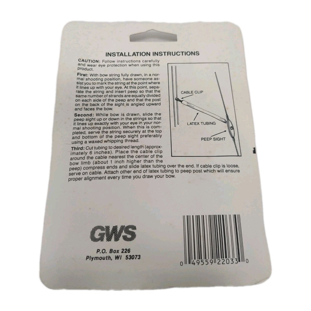 GWS Pro Hunter Self-Aligning String Peep: Size Hunters Medium: New In Box