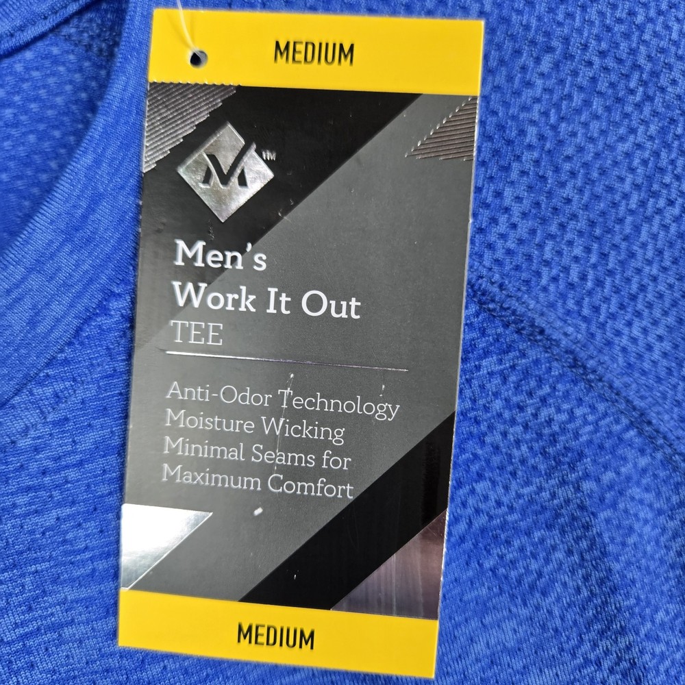 Member's Mark Blue Work It Out Tee Men's Size Medium NWT