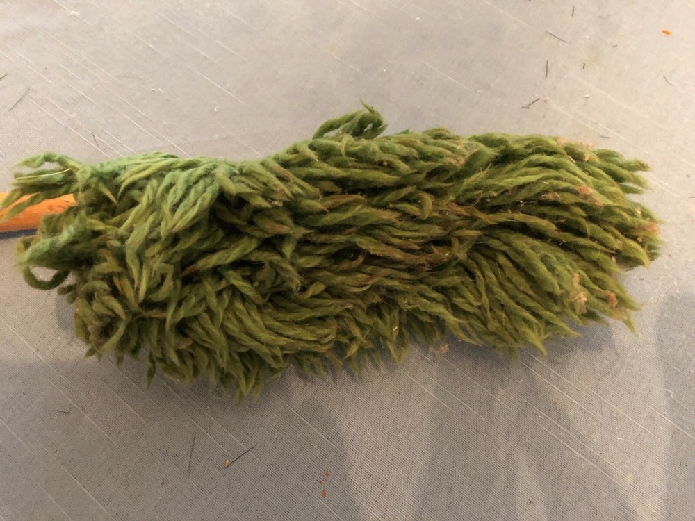 Vintage Dandy Duster with wood handle Green duster