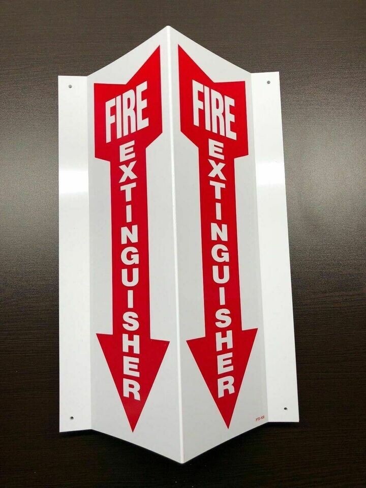Fire Extinguisher Arrow Sign 4x 12 Rigid Plastic Angle 3D