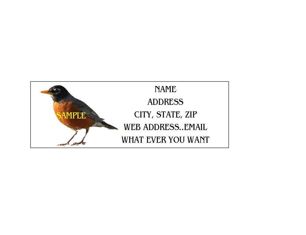 ROBIN ADDRESS LABELS COOL!!! #1