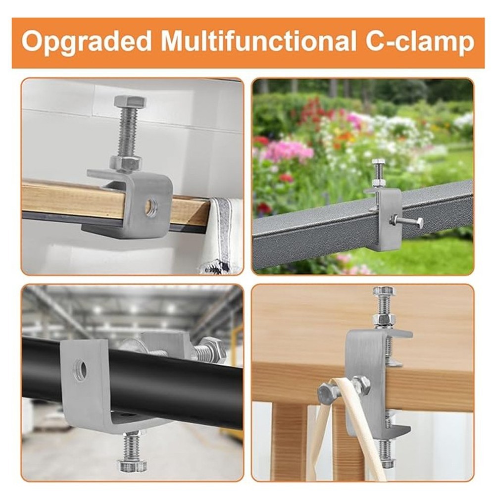 Multi Purpose 304 Stainless Steel C Clamps with Different Sizes Available