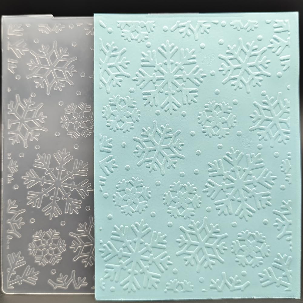 A6 Size Plastic Embossing Folder Snowflakes Pattern Paper Crafts Plastic Texture