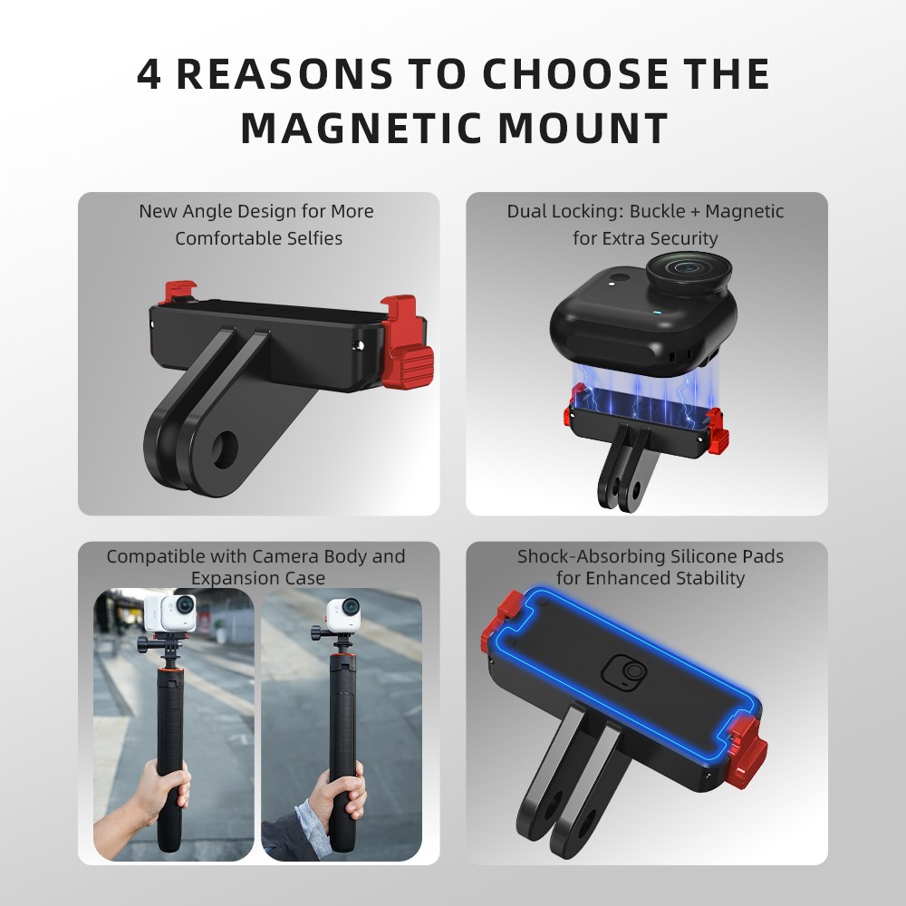 Magnetic Quick-Release Bracket For Insta360 GO UItra Camera Mount Adapter Base