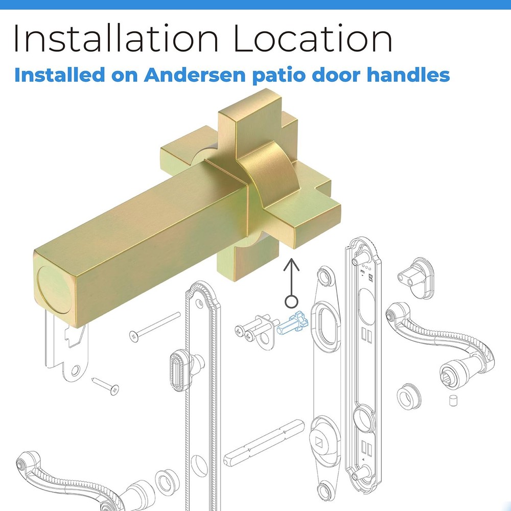 Replacement Andersen Hinged Door Lock Actuator 2579542 2 Pack, Gold