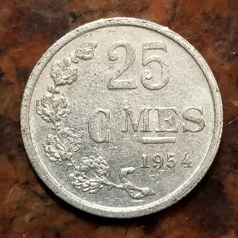 1954 LUXEMBOURG 25 CENTIMES COIN - #B1128