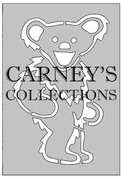 4"x6" Plastic Stencil, Grateful Dead Dancing Bear 5 (SA1371)*****