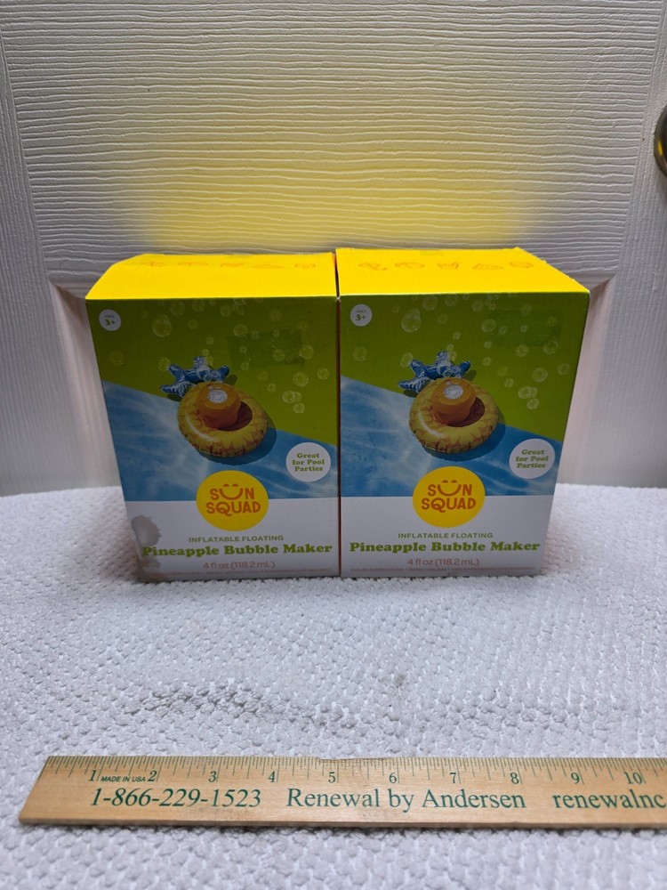 Sun Squad Inflatable Floating Pineapple Bubble Maker Pool Parties Swim 2 Pack
