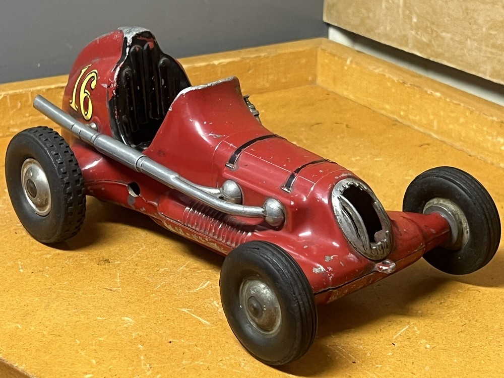 Vintage Roy Cox Thimble Drome Champion Tether Race Car No Engine Blue #16