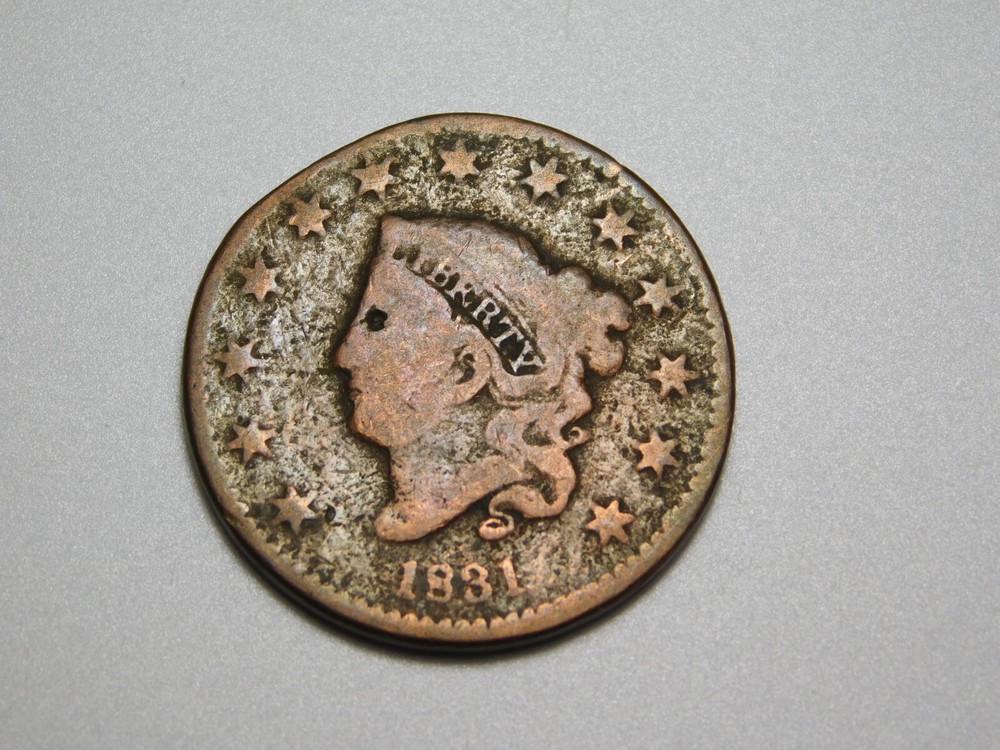 US COINS 1831 CORONET HEAD LARGE CENT