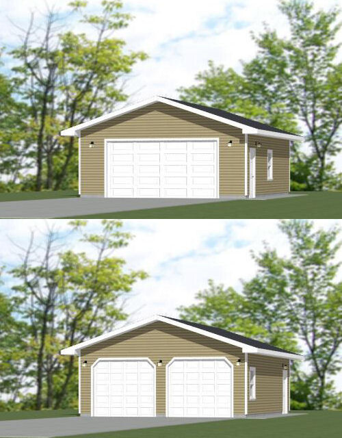24x30 2-Car Garage -- 720 sq ft -- PDF Floor Plan -- Model 1D