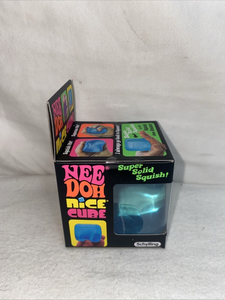 Nee Doh Nice Cube - Super Solid Squish! BLUE, Brand New