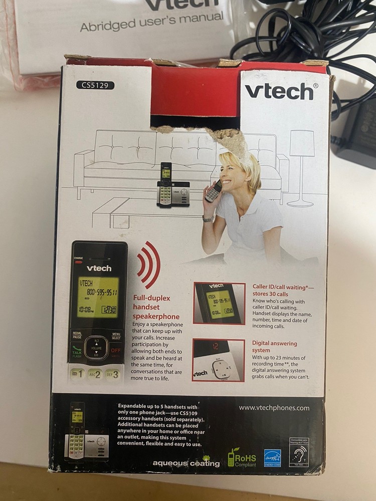 VTECH Cordless Digital Answering System Phone CS5129 NOB