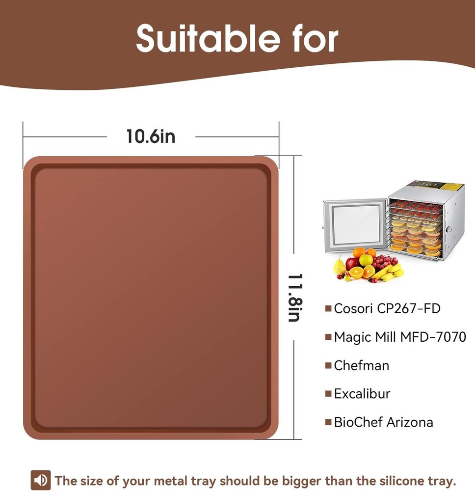 Durable Silicone Dehydrator Sheets – 4 Pack with Raised Edge Design for Easy Use