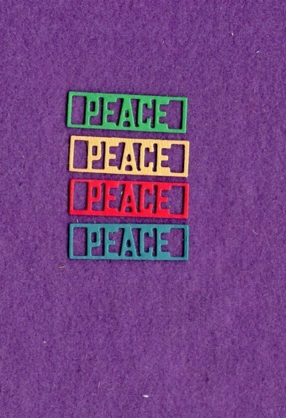 WORD RECTANGLE  PEACE die cuts scrapbook cards