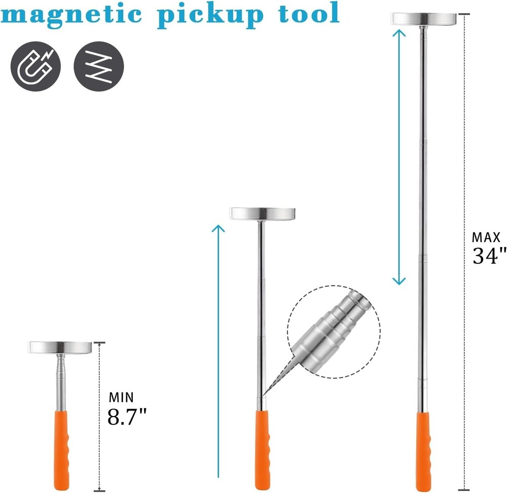 Telescoping Magnetic Sweeper Pickup Tool - 2 Pack