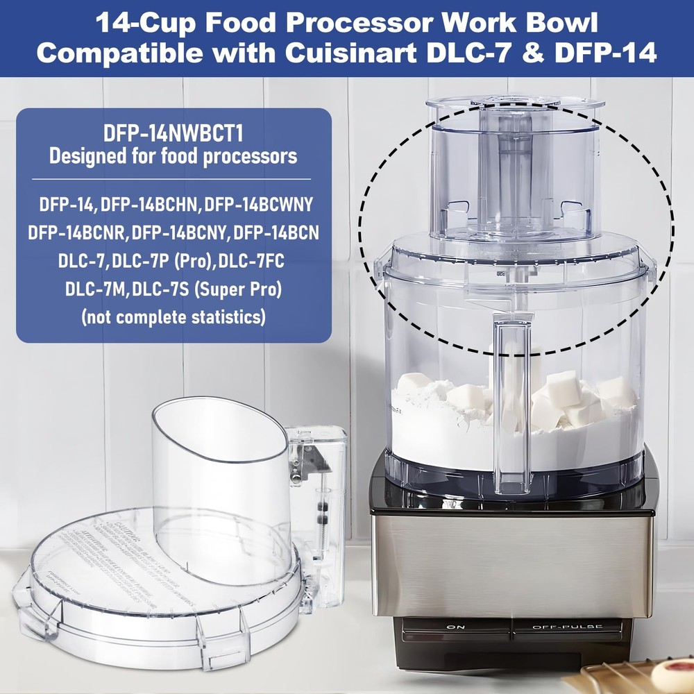4 Locking Tabs DFP-14NWBCT1 Replacement Clear Food Processor Work Bowl Cover,...