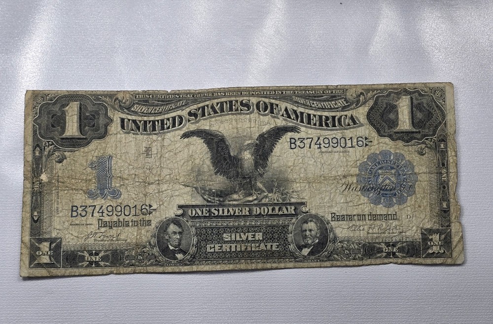 1899 $1 One Dollar Large Note Silver Certificate Black Eagle 2-5-12