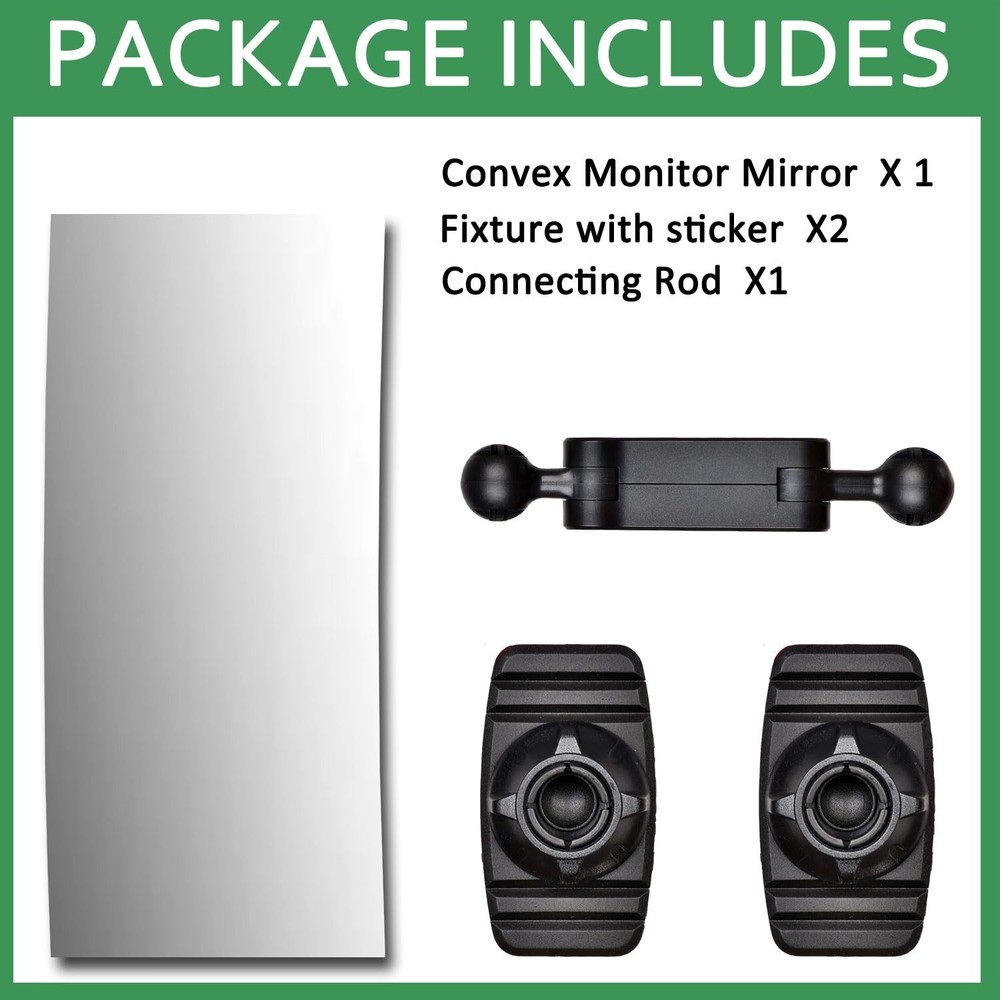 Acrylic Wide Angle Rear View Mirror for Cubicle Desk Computer Medium, Black