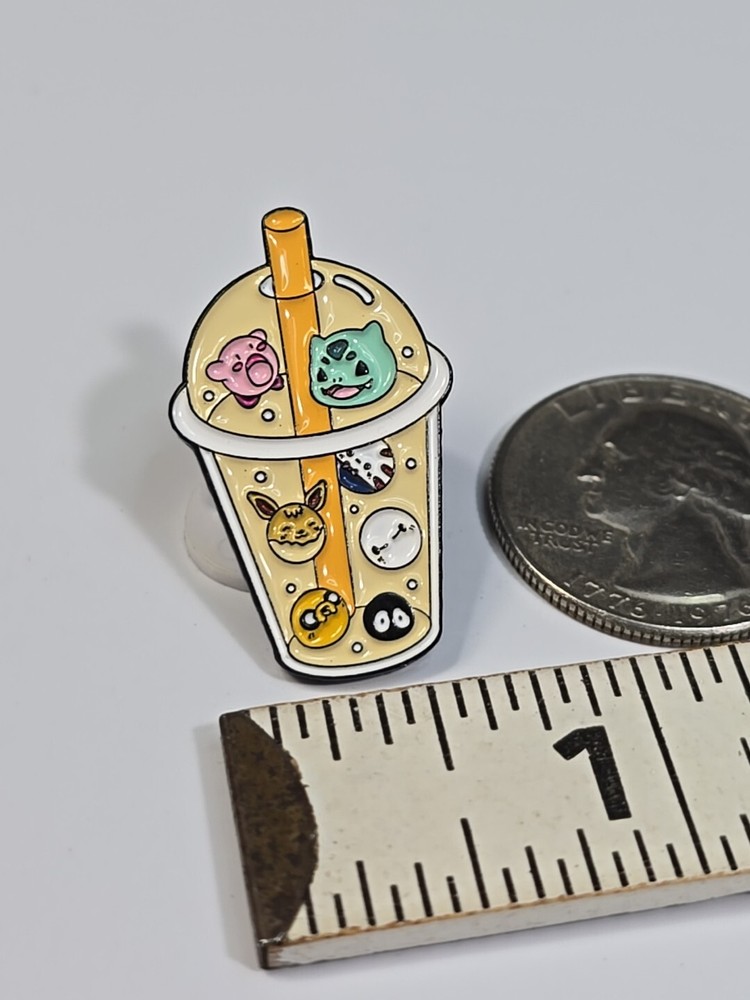 Boba Tea With Pokemon Lapel Pin