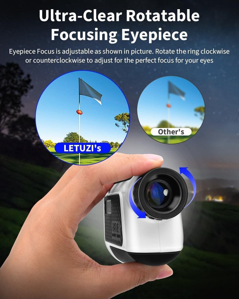 Golf Rangefinder with Slope,Flag Pole Locking Vibration,1200 Yards Range