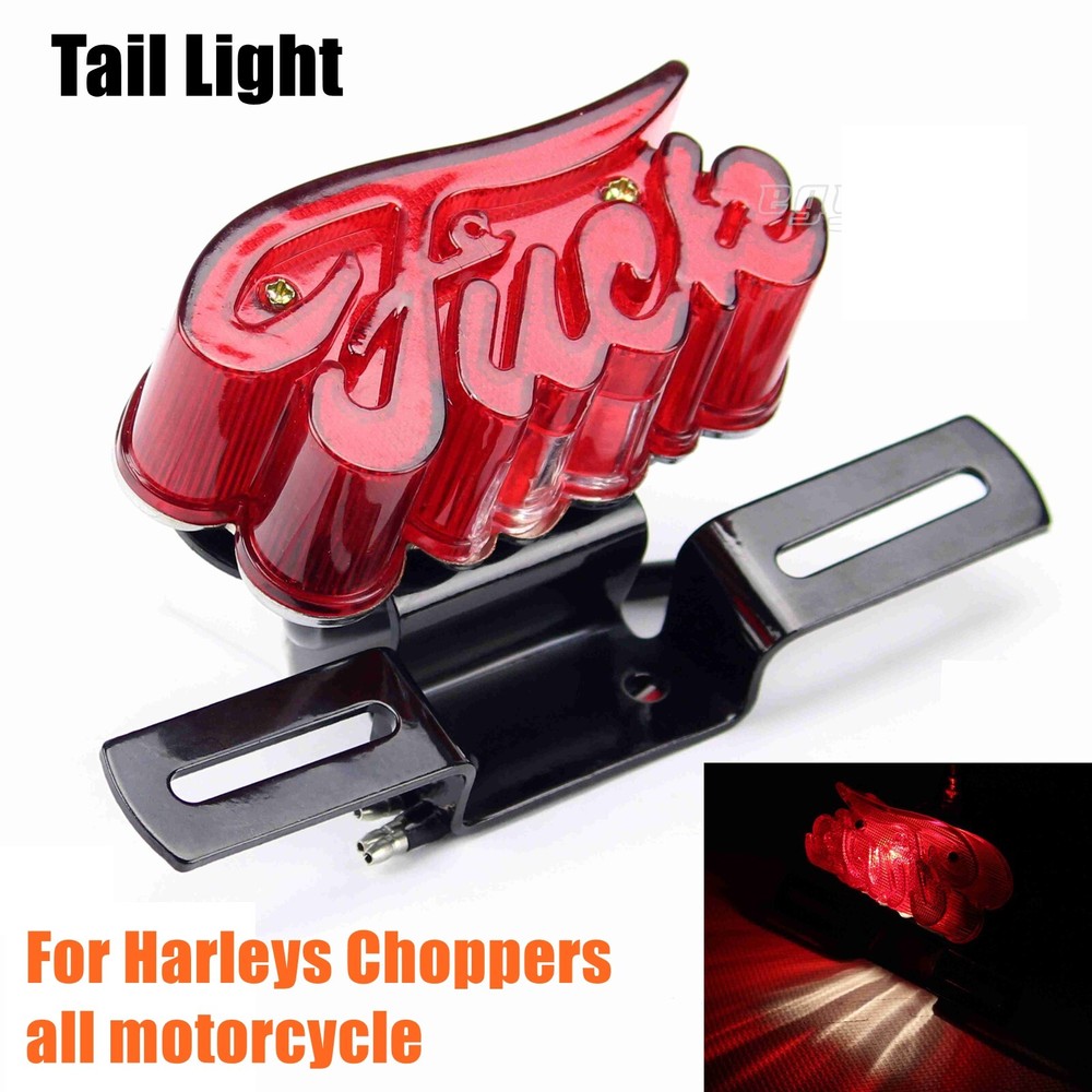 Motorcycle LED Licence Plate Light & Beacket Assemblies For Harley Honda Chopper