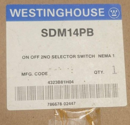 WESTINGHOUSE SDM14PB SELECTOR SWITCH