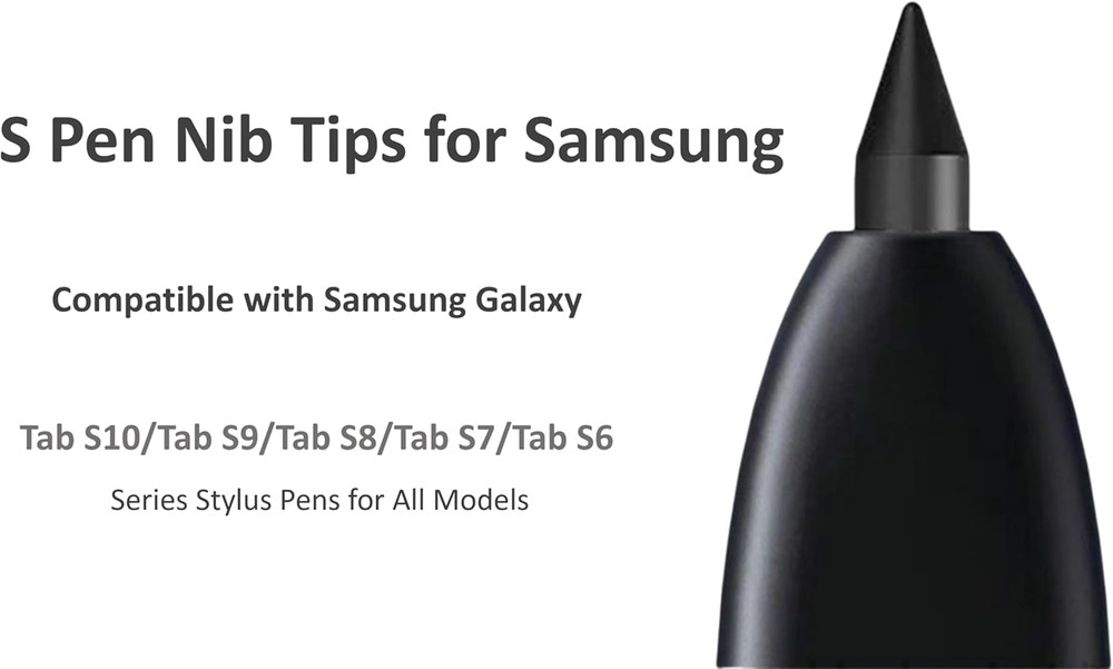 Black [10 Pack + 2 Tools] Hard Tip S Pen Replacement Nibs for Samsung Galaxy Tab
