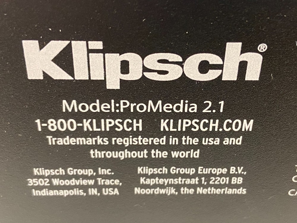 🔊 Klipsch ProMedia 2.1 THX Computer Speaker System & Subwoofer ~ Tested & Works