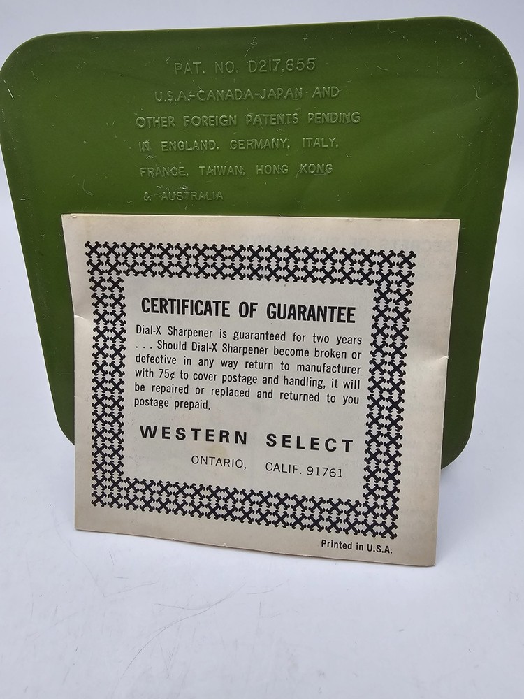 Vintage Dial-X Sharpener with Original Box and Manual