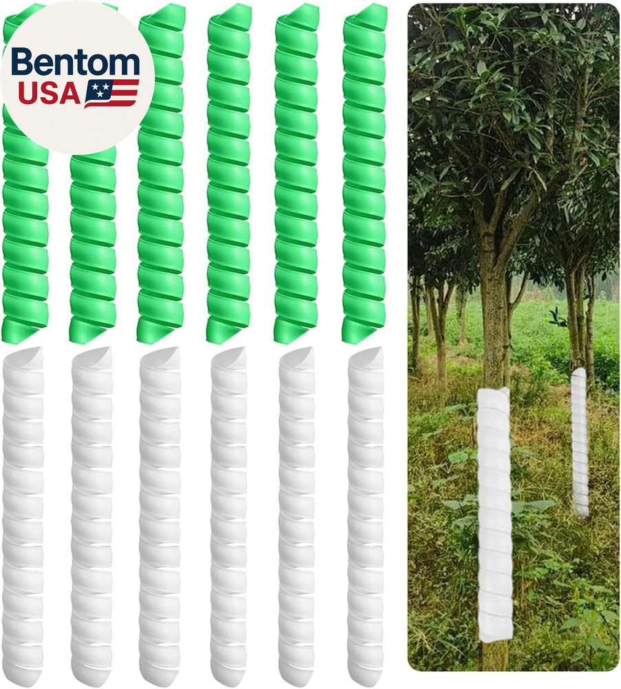 12 Pcs 2 Size Spiral Tree Trunk Protector, Reusable Tree Bark Guard Tube Wrap, S