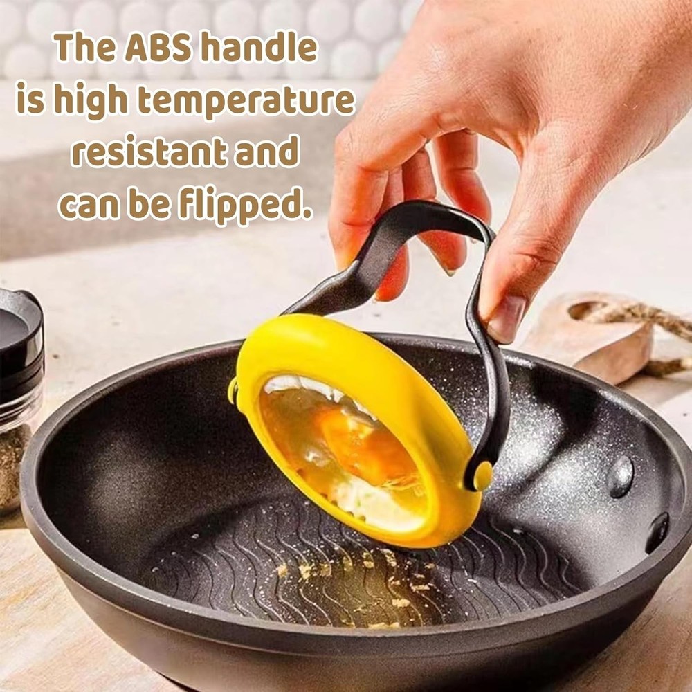 Effortless Egg & Pancake Shaper - 2-Pack Silicone Molds for Quick Meals