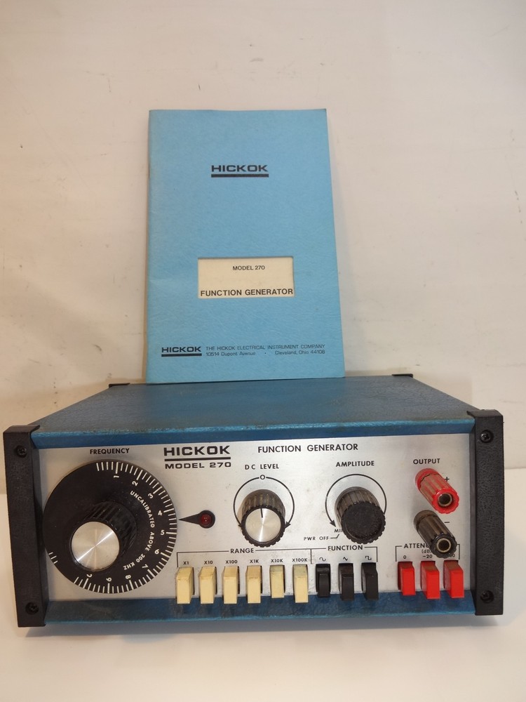 HICKOK Model 270 Function Generator Manual and Schematic tested by Eddie Mikells