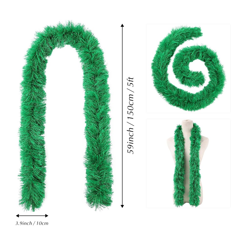 5pcs Feather Boa - Green 5 Ft Artificial Fluffy Boas Bulk for Wedding Birthda...