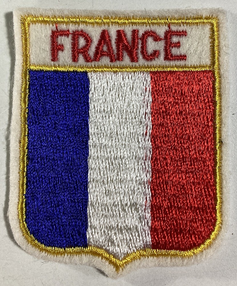 France Patch Vintage 1970s 80s Crest Felt