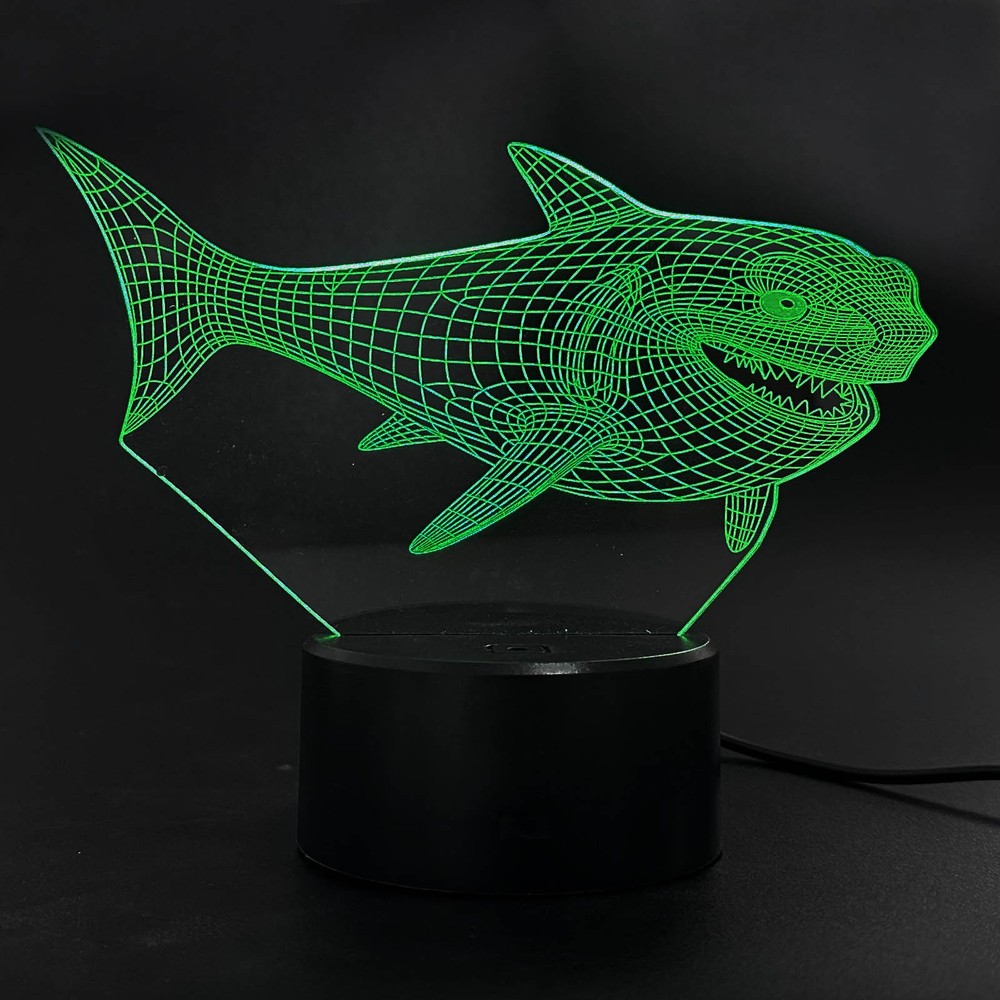 3D Space Rocket Night Light 7-Color Changing LED W Remote Control Touch Switch