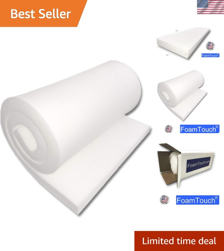 Versatile High Density Foam Cushion - 3" Height x 30" Width x 96" Length