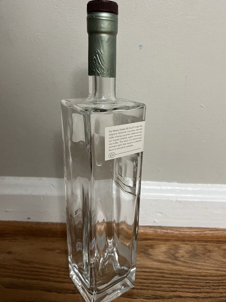 Square One Cucumber Vodka 750 ml Empty Bottle – Tall Rectangular Glass