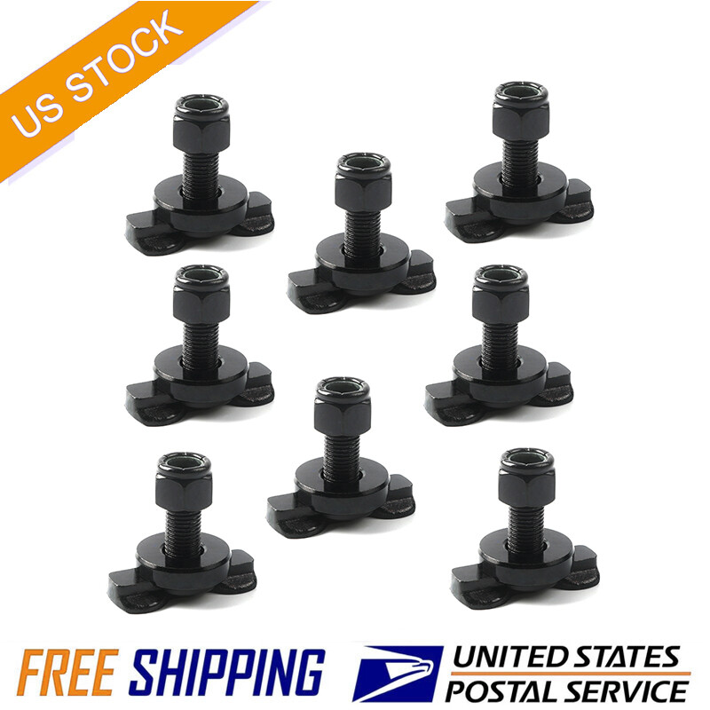 8 Pcs L-Track Double Lug Threaded Stud Nut Fitting Tie Down| Used with L Track R