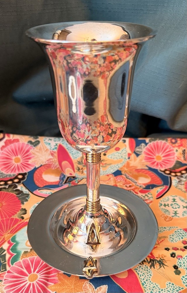 Silverplate Kiddush Cup and Saucer