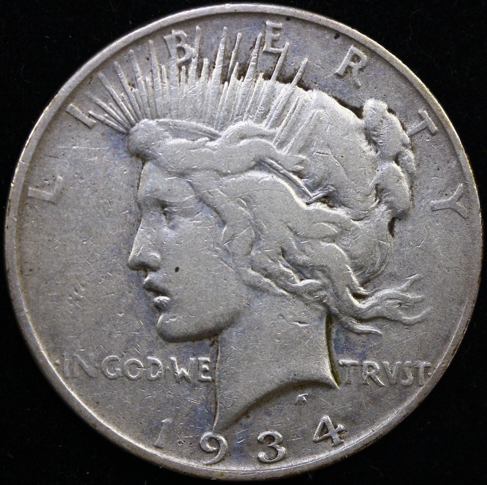 1934-D $1 PEACE SILVER DOLLAR  XF #X6