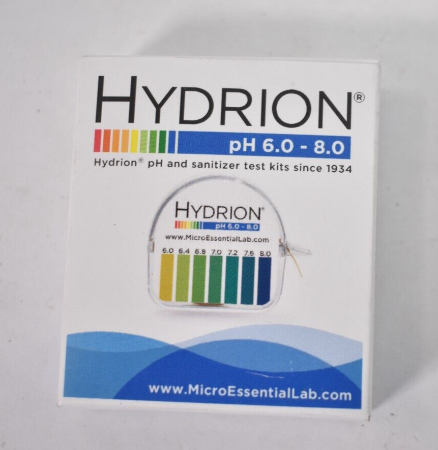 Hydrion pH & Sanitizer Test Kit pH 6.0-8.0 Range Strips 345 Solution Dip Papers