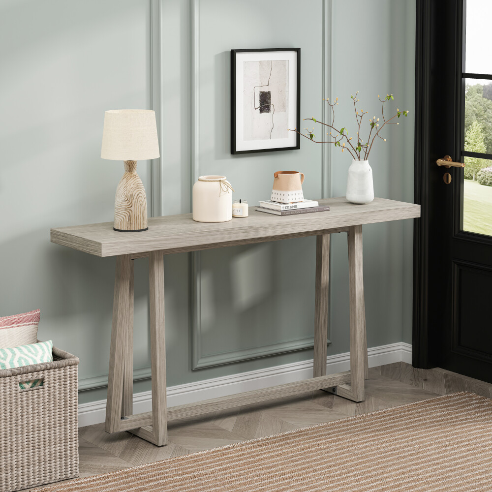 60'' Multi-Purpose Console Table - Weatherproof & 220LBS Capacity (Woodgrain)