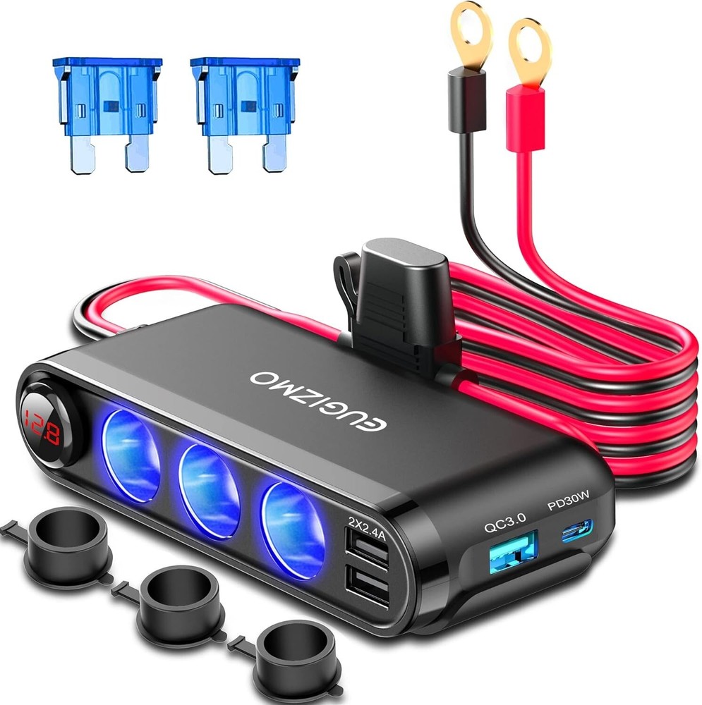 12V Cigarette Lighter Socket Splitter - Charge 7 Devices with Smart Technology
