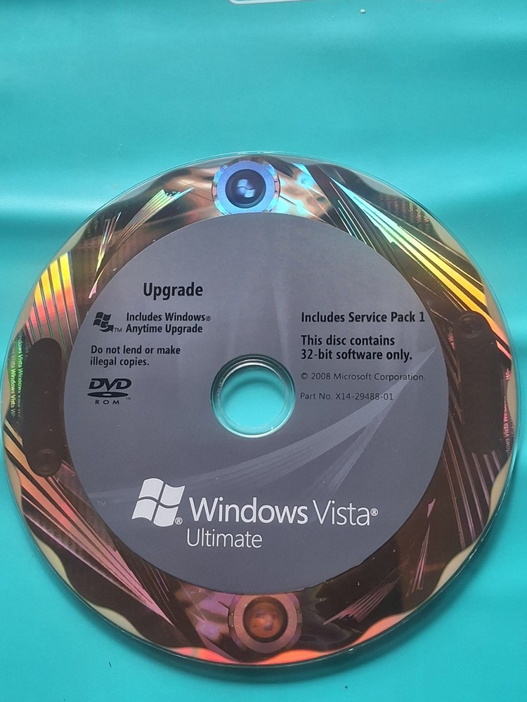 Windows Vista Ultimate Red 32 & 64 Bit DVD Discs Included