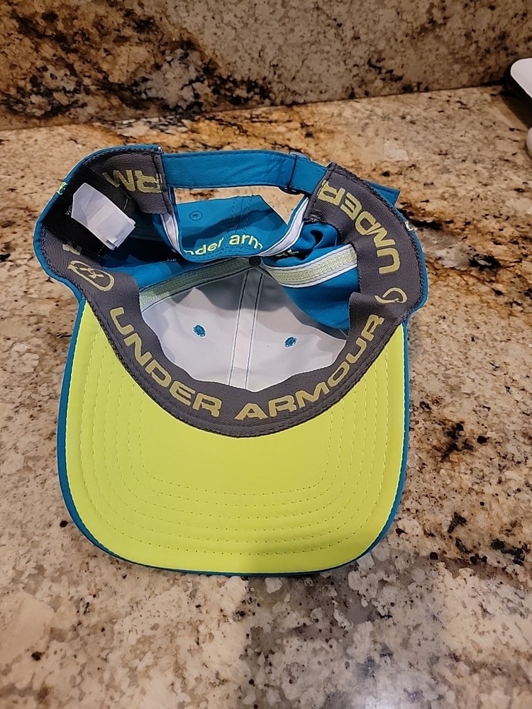 UNDER ARMOUR Women’s Strapback 6 Panel Hat Hat Adjustable ONE Size Blue Yellow